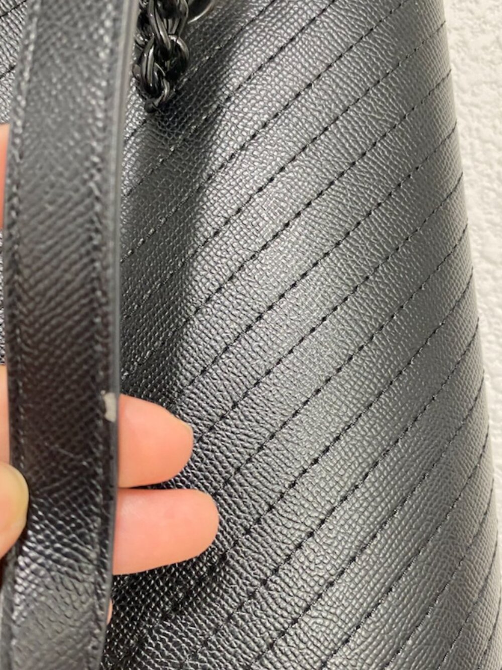 Aldo Black Chevron Quilted Tote Bag Shoulder Handbag Minimalist Work Size OS - Picture 9 of 13